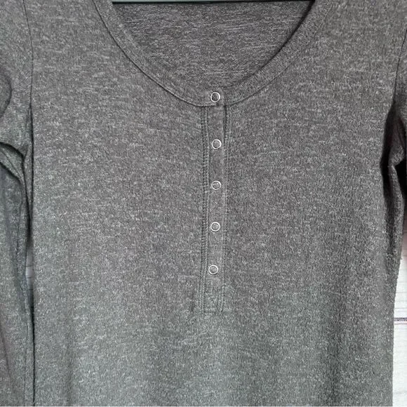 Aerie Green Soft Cozy Scoop Neck Henley Mini Dress - Picture 3 of 8